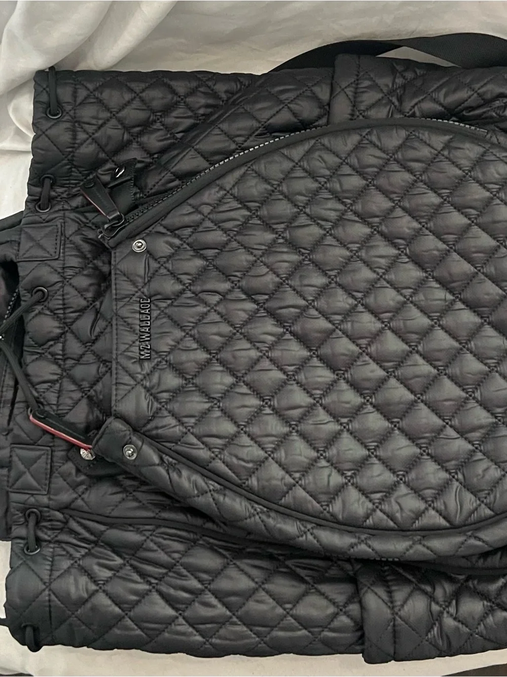 MZ Wallace DOUBLES Black Quilted Backpack Bag $295 NEW